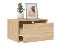 vidaXL Wand-Nachttische mit LED-Leuchten 2 Stk Sonoma-Eiche Modell 4