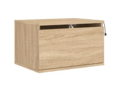 vidaXL Wand-Nachttische mit LED-Leuchten 2 Stk Sonoma-Eiche Modell 4