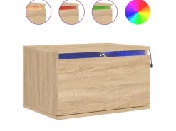 vidaXL Wand-Nachttische mit LED-Leuchten 2 Stk Sonoma-Eiche Modell 4