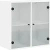 vidaXL Wandschrank mit Glastüren Weiß 68x37x68,5 cm