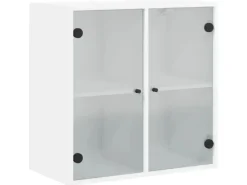 vidaXL Wandschrank mit Glastüren Weiß 68x37x68,5 cm
