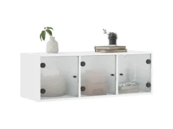 Outlet vidaXL Wandschrank mit Glastüren Weiß 102x37x35 cm