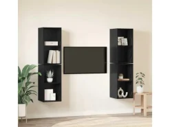 vidaXL Wand-TV-Schrank 4 Stk Schwarz Eichen-Optik 37 x 37 x 72 cm 3393562