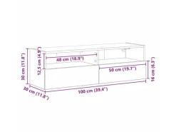 vidaXL Wand-TV-Schrank 2 Stk Artisan-Eiche 100x30x30cm Holzwerkstoff 862191