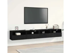Online vidaXL Wand-TV-Schrank 2 Stk Schwarz Eichen-Optik 100x30x30cm 862193 Eiche Schwarz