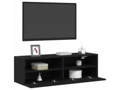 Online vidaXL Wand-TV-Schrank 2 Stk Schwarz Eichen-Optik 100x30x30cm 862193 Eiche Schwarz
