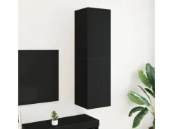 Sale vidaXL Wand-TV-Schrank Schwarze Eiche 30,5 x 30 x 110 cm Holzwerkstoff 862572 Eiche Schwarz