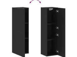 Sale vidaXL Wand-TV-Schrank Schwarze Eiche 30,5 x 30 x 110 cm Holzwerkstoff 862572 Eiche Schwarz