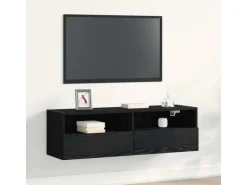 vidaXL Wand-TV-Schrank Schwarz Eichen-Optik 100x30x30cm Holzwerkstoff 862192