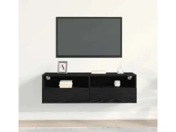 vidaXL Wand-TV-Schrank Schwarz Eichen-Optik 100x30x30cm Holzwerkstoff 862192