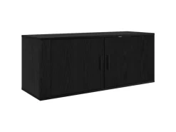 vidaXL Wand-TV-Schrank Set Wandmontiert 3-Tlg Schwarz Eichen-Optik 3415602