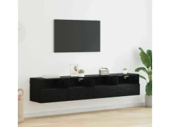 New vidaXL Wand-TV-Schränke 2 Stk Schwarz Eichen-Optik 80 x 30 x 30 cm 882933 Eiche Schwarz
