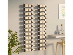 vidaXL Wand-Weinregal für 12 Flaschen 2 Stk. Weiß Eisen