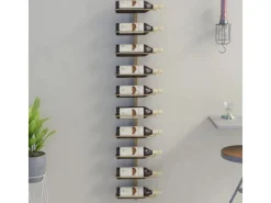 vidaXL Wand-Weinregal für 10 Flaschen Golden Metall
