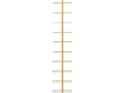 vidaXL Wand-Weinregal für 10 Flaschen Golden Metall