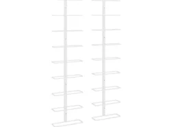 New vidaXL Wand-Weinregal für 9 Flaschen 2 Stk. Weiß Eisen