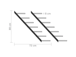 vidaXL Wand-Weinregale für 14 Flaschen 2 Stk. Schwarz Metall