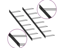 vidaXL Wand-Weinregale für 14 Flaschen 2 Stk. Schwarz Metall