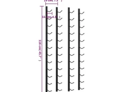 vidaXL Wand-Weinregale für 12 Flaschen 2 Stk. Schwarz Eisen
