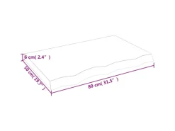 vidaXL Waschtischplatte Dunkelgrau 80x50x6 cm Massivholz Behandelt