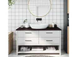 vidaXL Waschtischplatte Dunkelgrau 100x40x4 cm Massivholz Behandelt