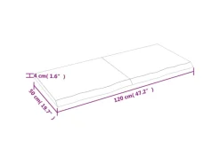 vidaXL Waschtischplatte Hellbraun 120x50x4 cm Massivholz Behandelt