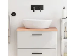 vidaXL Waschtischplatte Hellbraun 60x30x2 cm Massivholz Behandelt