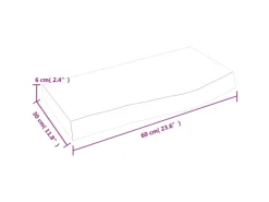 vidaXL Waschtischplatte Hellbraun 60x30x6 cm Massivholz Behandelt