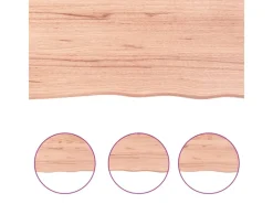 vidaXL Waschtischplatte Hellbraun 100x50x2 cm Massivholz Behandelt