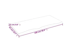 vidaXL Waschtischplatte Hellbraun 100x50x2 cm Massivholz Behandelt
