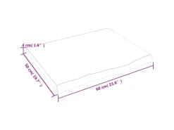 Clearance vidaXL Waschtischplatte Hellbraun 60x50x4 cm Massivholz Behandelt