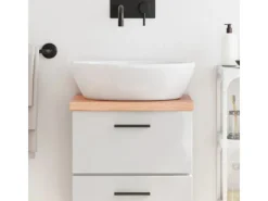 New vidaXL Waschtischplatte Hellbraun 40x30x4 cm Massivholz Behandelt