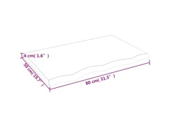 vidaXL Waschtischplatte Hellbraun 80x50x4 cm Massivholz Behandelt