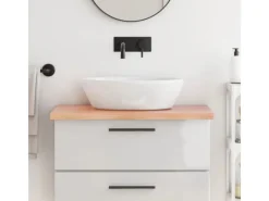 vidaXL Waschtischplatte Hellbraun 80x50x4 cm Massivholz Behandelt