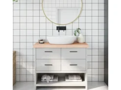 vidaXL Waschtischplatte 100x40x6 cm Massivholz Unbehandelt