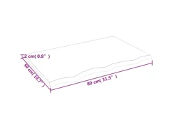 Clearance vidaXL Waschtischplatte 80x50x2 cm Massivholz Unbehandelt