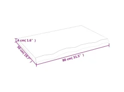 Outlet vidaXL Waschtischplatte 80x50x4 cm Massivholz Unbehandelt