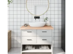 vidaXL Waschtischplatte 100x60x6 cm Massivholz Unbehandelt