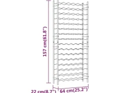 New vidaXL Weinregal für 96 Flaschen Weiß Metall