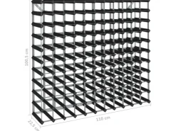 vidaXL Weinregal für 120 Flaschen Schwarz Massivholz Kiefer