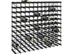 vidaXL Weinregal für 120 Flaschen Schwarz Massivholz Kiefer