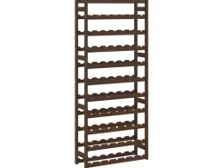 vidaXL Weinregal für 77 Flaschen Braun Massivholz Kiefer