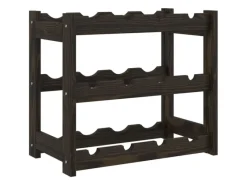 Best vidaXL Weinregal für 12 Flaschen Schwarz Massivholz Kiefer 43 x 25 x 38 cm