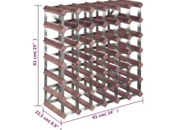 Discount vidaXL Weinregal für 42 Flaschen Braun Massivholz Kiefer 61 x 22,5 x 61 cm