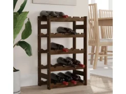 Discount vidaXL Weinregal für 20 Flaschen Braun Massivholz Kiefer 43 x 25 x 70 cm