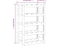 Discount vidaXL Weinregal für 20 Flaschen Braun Massivholz Kiefer 43 x 25 x 70 cm