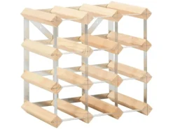 Outlet vidaXL Weinregal für 12 Flaschen Massivholz Kiefer