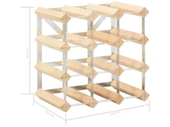 Outlet vidaXL Weinregal für 12 Flaschen Massivholz Kiefer