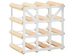 Outlet vidaXL Weinregal für 12 Flaschen Massivholz Kiefer