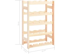 vidaXL Weinregal für 20 Flaschen Kiefernholz
